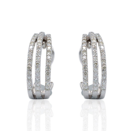 18K White Gold Diamond Earrings// Pre-Owned