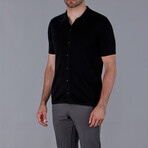 Short Sleeve Button Up Polo Shirt // Black (2X-Large)