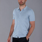 Short Sleeve Button Up Polo Shirt // Chalk Blue (2X-Large)
