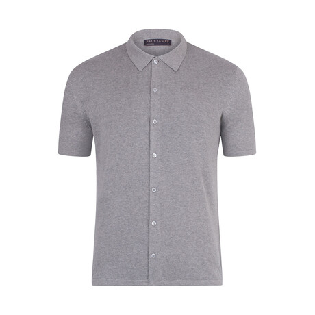 Short Sleeve Button Up Polo Shirt // Ash Gray (2X-Large)