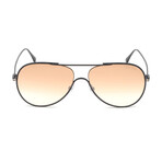 Unisex Anthony Aviator Sunglasses // Black + Orange Gradient