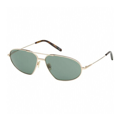 Men's Bradford Aviator Sunglasses // Gold + Green