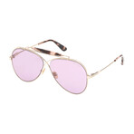 Unisex Holden Pilot Sunglasses // Rose Gold + Violet Mirror