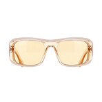 Unisex Aristotle Rectangle Sunglasses // Crystal Orange + Brown