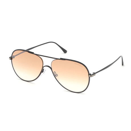 Unisex Anthony Aviator Sunglasses // Black + Orange Gradient