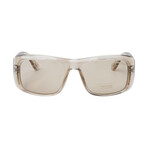 Unisex Aristotle Rectangle Sunglasses // Crystal Gray Ash + Light Gray