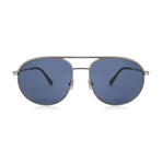 Men's Gio Aviator Sunglasses // Matte Ruthenium + Blue