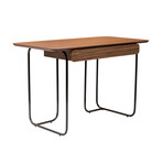 Halle Desk // American Walnut + Black Steel Legs