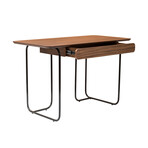 Halle Desk // American Walnut + Black Steel Legs
