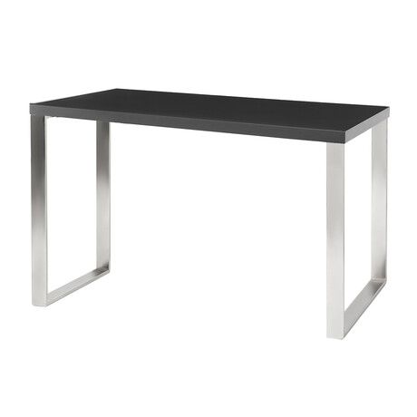 Dillon Desk // Matte Anthracite + Brushed Stainless Steel Base