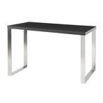 Dillon Desk // Matte Anthracite + Brushed Stainless Steel Base
