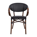 Jannie Stacking Armchair // Black + Brown // Set of 2
