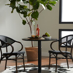 Jannie Stacking Armchair // Black + Brown // Set of 2