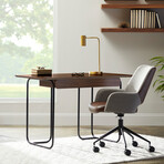 Halle Desk // American Walnut + Black Steel Legs