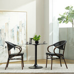 Jannie Stacking Armchair // Black + Brown // Set of 2