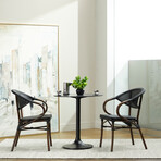 Jannie Stacking Armchair // Black + Brown // Set of 2