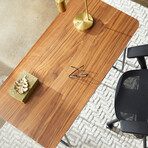 Halle Desk // American Walnut + Black Steel Legs