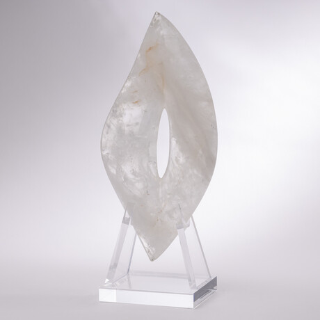 Handcraft White Quartz Sculpture+ Custom Acrylic Base