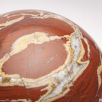 Large Red Jasper Sphere + Metal Base