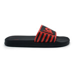 Akademiks Men's Side Stripe Slides // Red (8 M)