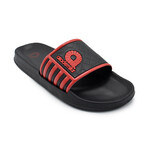Akademiks Men's Side Stripe Slides // Red (8 M)