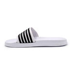 Akademiks Men's Stripe Slides // White (8 M)
