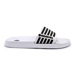 Akademiks Men's Stripe Slides // White (8 M)