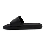 Akademiks Men's Velcro Strap Slides // Black + Gray (10 M)