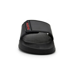 Akademiks Men's Velcro Strap Slides // Black + Red (8 M)