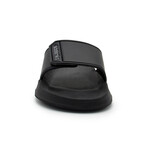 Akademiks Men's Velcro Strap Slides // Black + Gray (10 M)