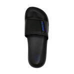 Akademiks Men's Velcro Strap Slides // Black + Royal (8 M)