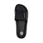 Akademiks Men's Velcro Strap Slides // Black + Gray (10 M)