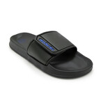 Akademiks Men's Velcro Strap Slides // Black + Royal (8 M)