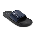 Akademiks Men's Velcro Strap Slides // Navy (8 M)