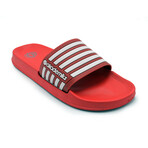 Akademiks Men's Stripe Slides // Red (8 M)