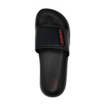 Akademiks Men's Velcro Strap Slides // Black + Red (8 M)