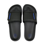 Akademiks Men's Velcro Strap Slides // Black + Royal (8 M)