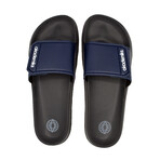 Akademiks Men's Velcro Strap Slides // Navy (8 M)