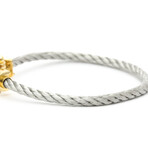 Fred // 18k Yellow Gold + Steel Force 10 Large Bracelet // 7.5" // Pre-Owned