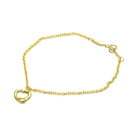 Tiffany & Co. // 18k Yellow Gold Open Heart Bracelet // 7.1" // Pre-Owned