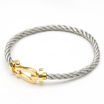 Fred // 18k Yellow Gold + Steel Force 10 Large Bracelet // 7.5" // Pre-Owned