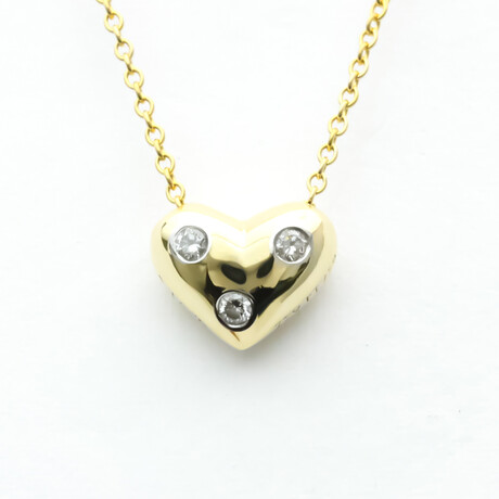 Tiffany & Co. // Platinum + 18k Yellow Gold Heart Necklace // 17" // Pre-Owned