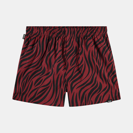 Red Zebra Boxer Shorts // Red (Medium)