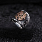 Flower of Life Silver Ring // Silver + Bronze (9)