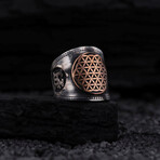 Flower of Life Silver Ring // Silver + Bronze (9)