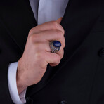 Lapis Lazuli Silver Ring // Silver + Blue (9)