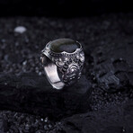 Labradorite Silver Ring // Silver + Brown (9)