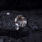 Quartz Silver Ring // Silver + Brown (9)