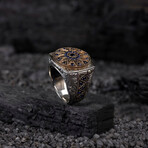 Navy Citrine Silver Ring // Silver + Bronze (14)