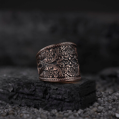 Rose Plated Gravure Ring // Bronze (9)